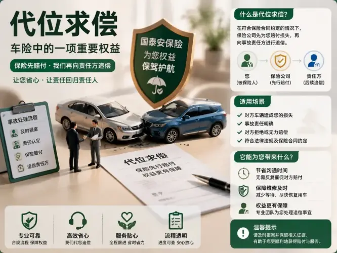 车险中的代位求偿是什么意思？事故处理中容易忽略的一项权益